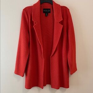 Rachel Zoe Women's Blazer Coat Size Small Orange Open Front Collared
